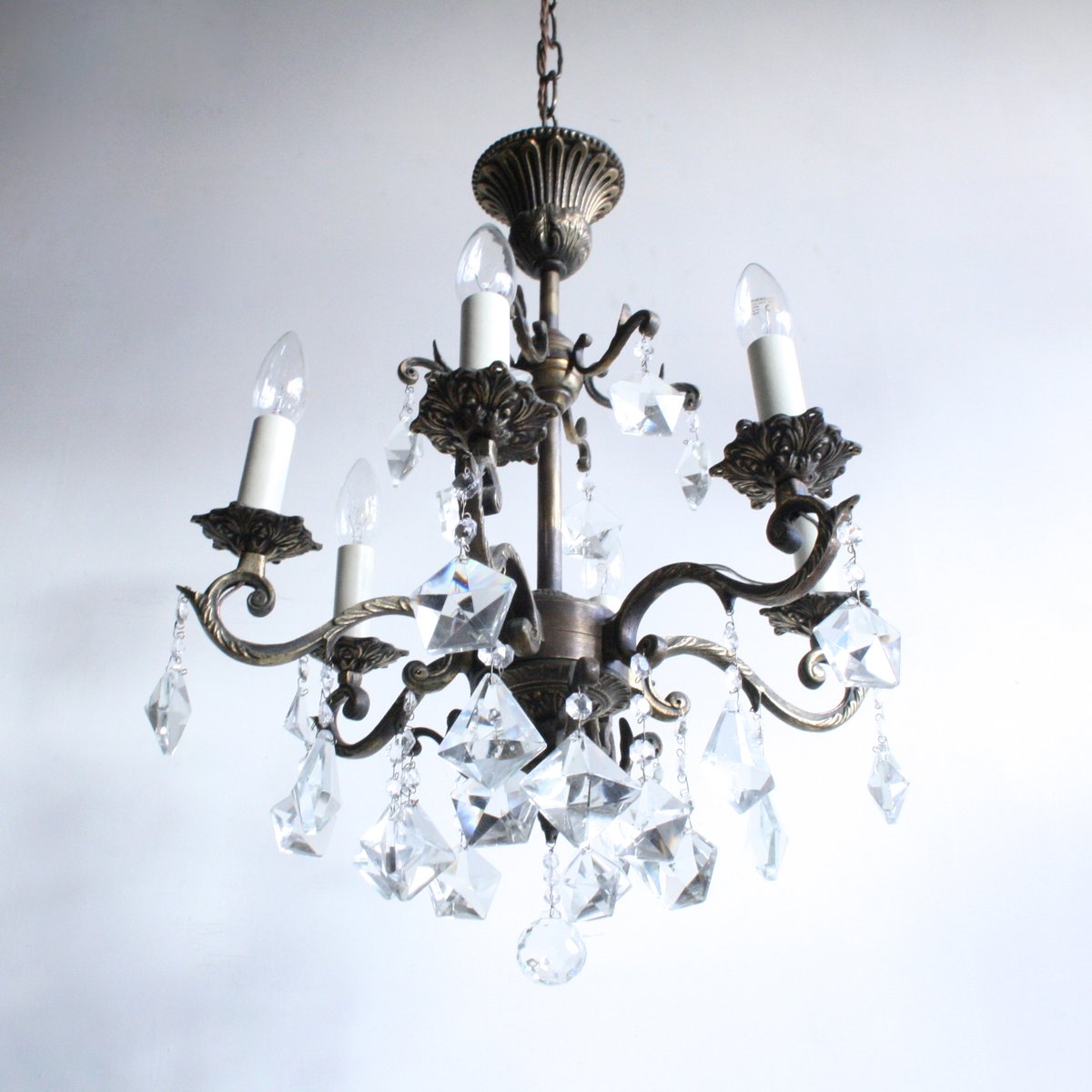 Antique French Brass & Crystal Chandelier For Sale At Pamono Antique French Brass & Crystal Chandelier - Antique French Brass & Crystal Chandelier For Sale At Pamono