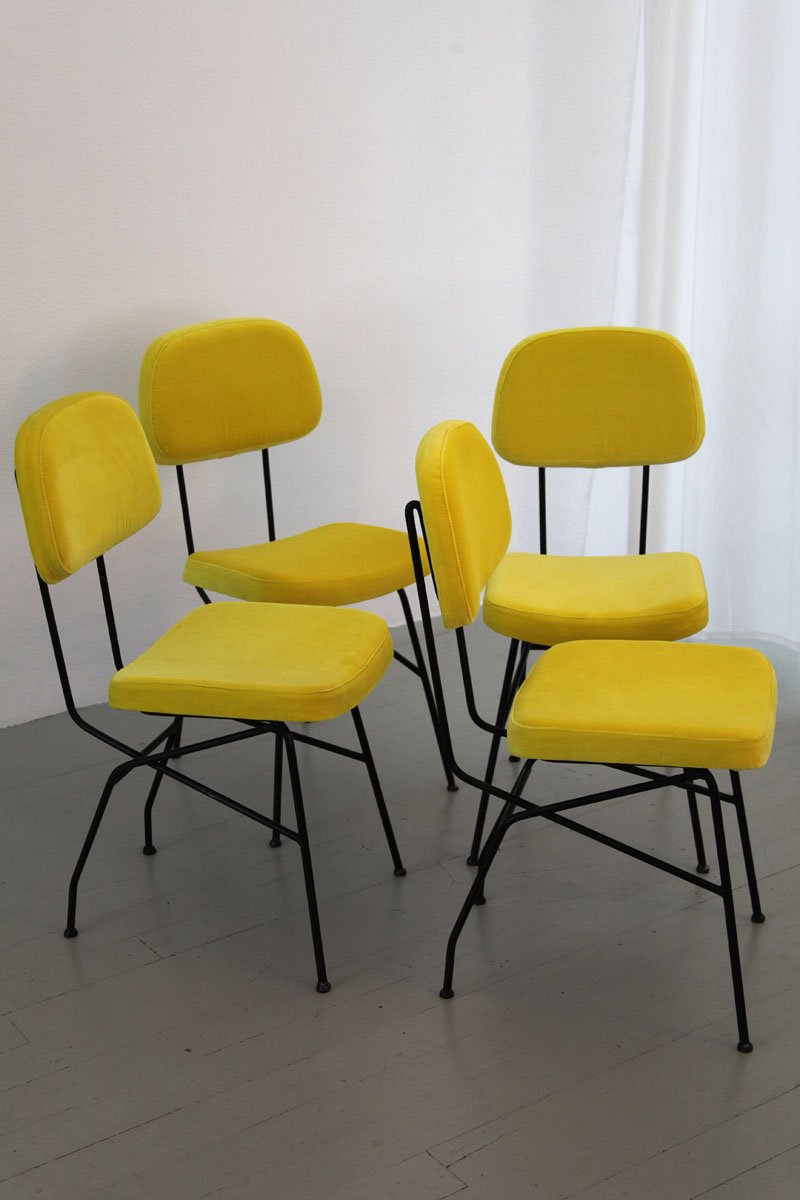 Mid-Century Yellow Italian Dining Chairs, Set of 4 for ...
