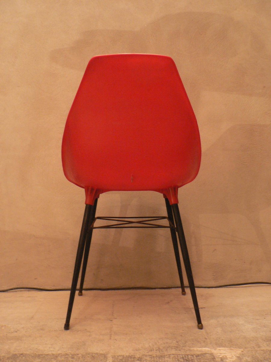 vintage red chair from plaxico 1960s 4