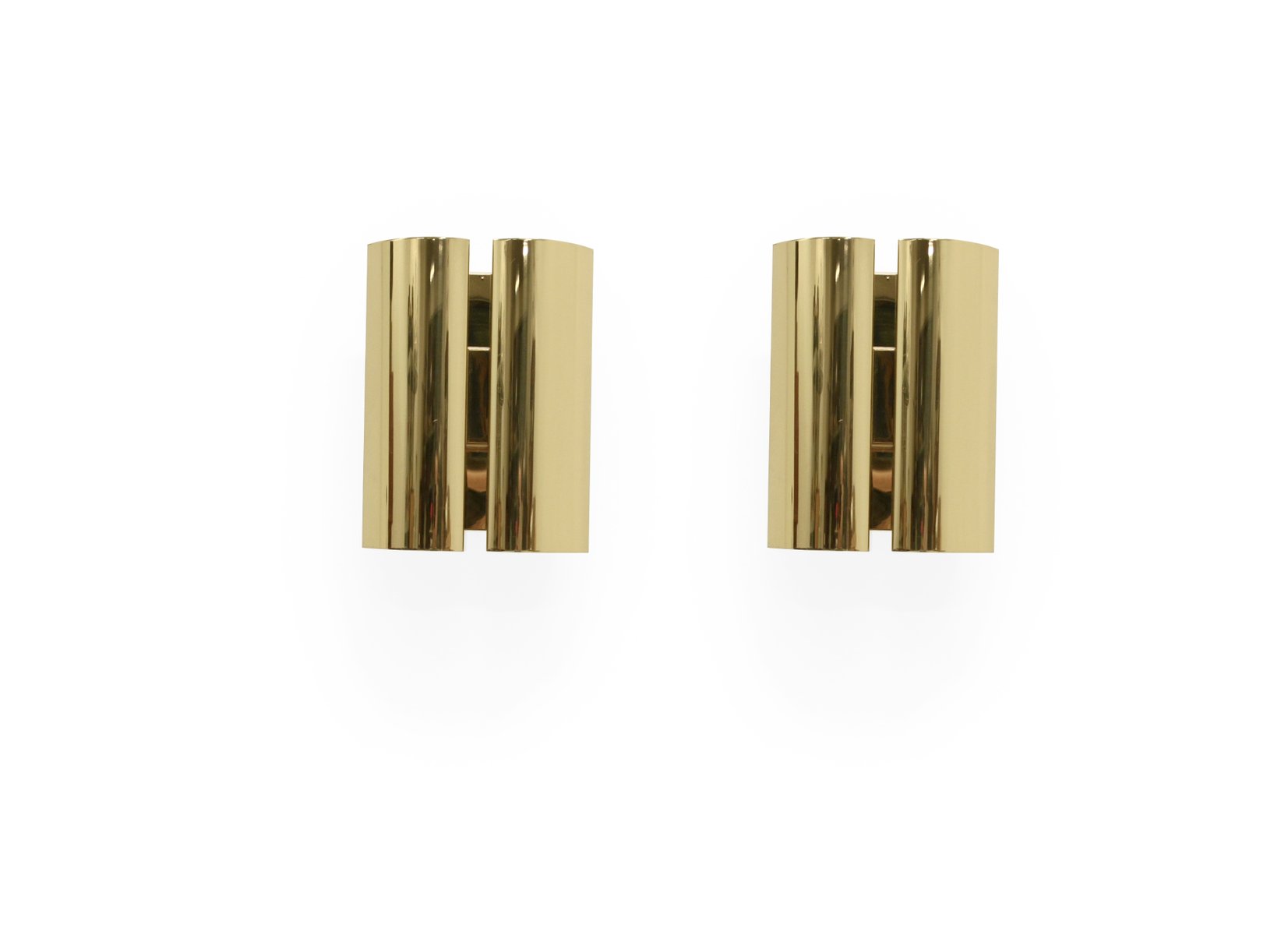 Scandinavian Brass Wall Lights from Falkenbergs, 1980s, Set of 2 for sale at Pamono