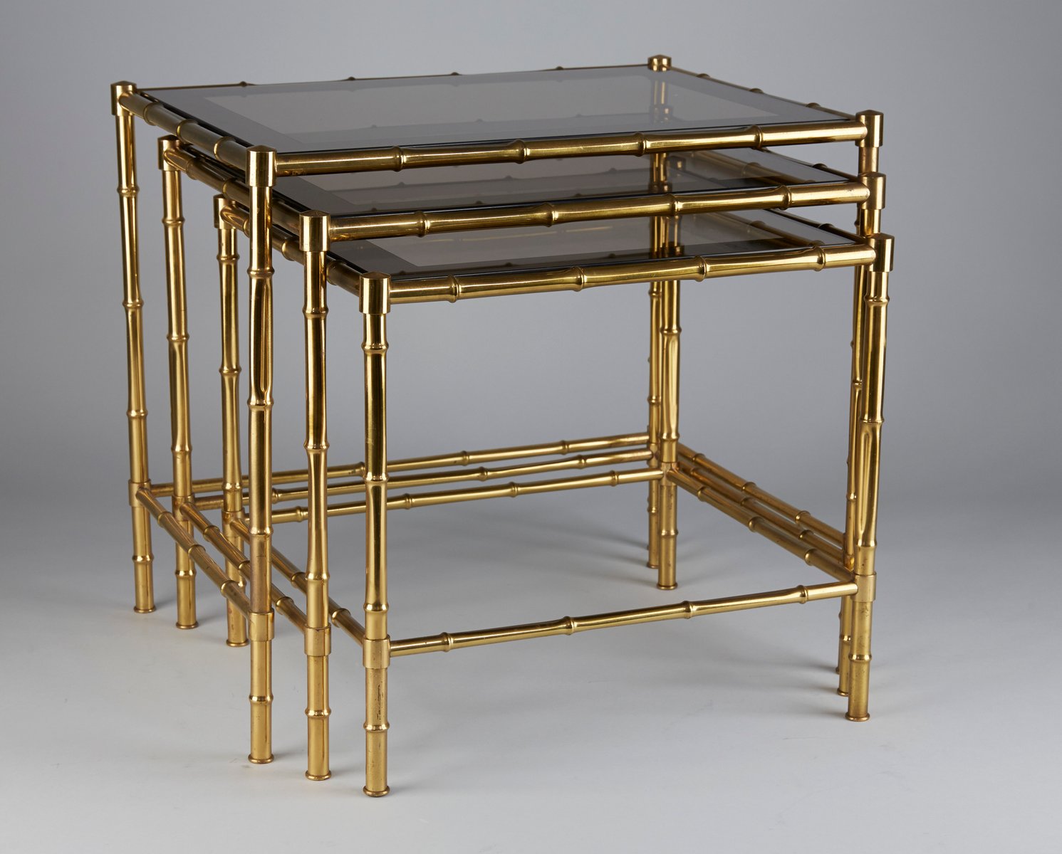 Brass Faux Bamboo Nesting Tables S For Sale At Pamono - brass faux bamboo nesting tables s for sale at pamono -