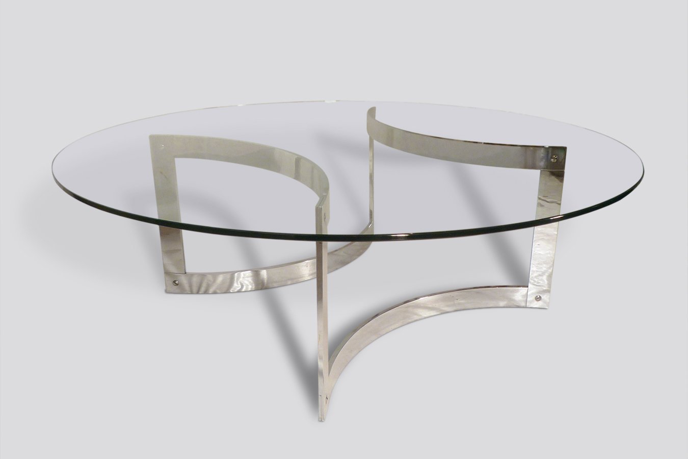 Round Chrome And Glass Coffee Table 1970s For At Pamono Round Chrome And Glass Coffee Table 1970s 5 Sold Out