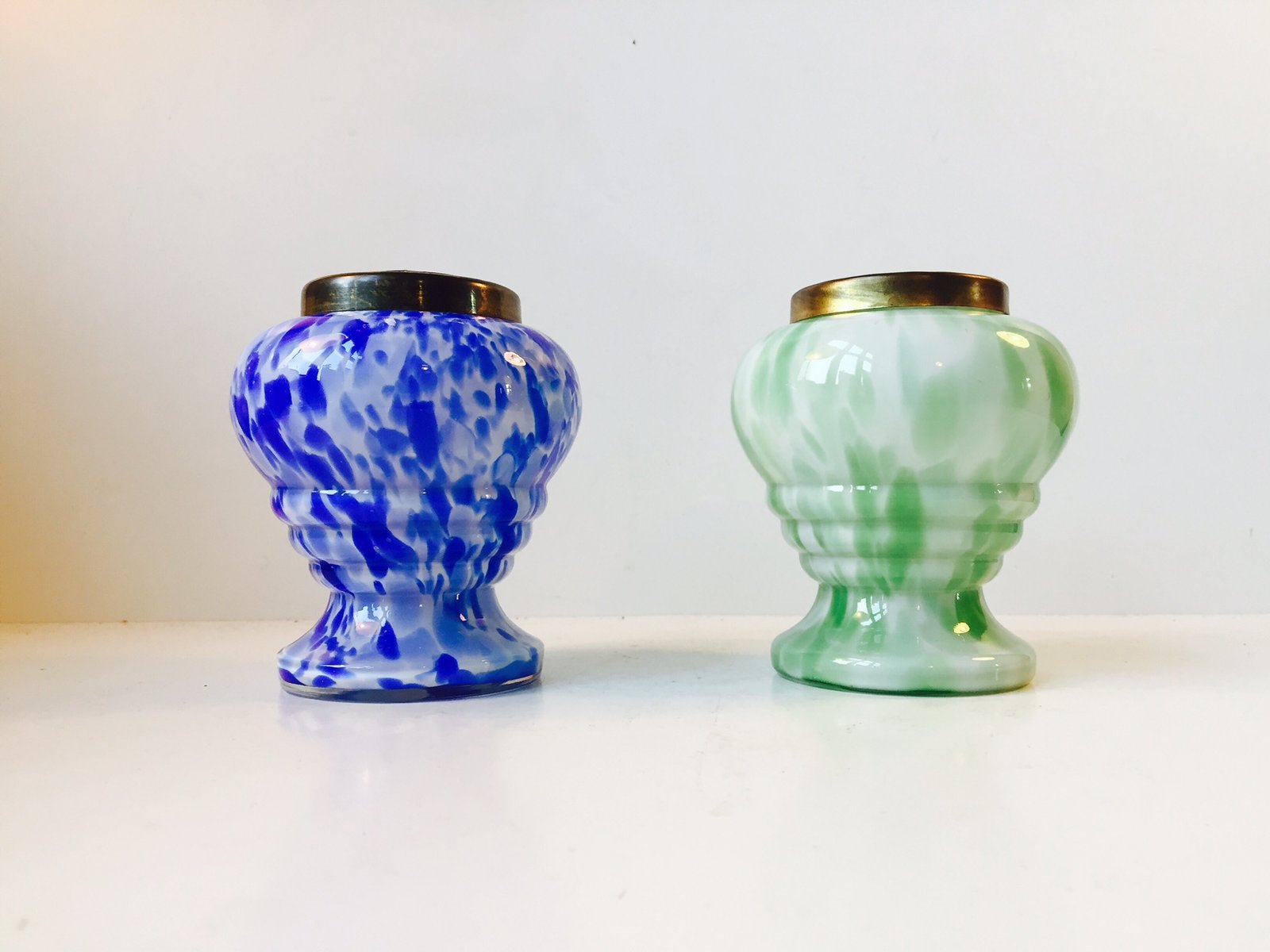 Czech Art Glass Vases With Brass Wire Mesh By Ruckl Set Of For - Czech Art Glass Vases With Brass Wire Mesh By Ruckl Set Of czech art glass vases with brass wire mesh by ruckl set of for - czech art glass vases with brass wire mesh by ruckl set of