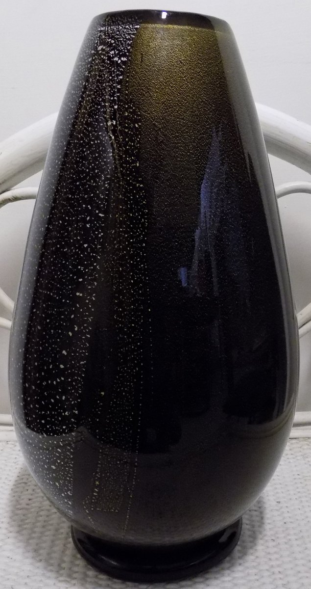 Italian Black Murano Glass Vase 1950s For Sale At Pamono