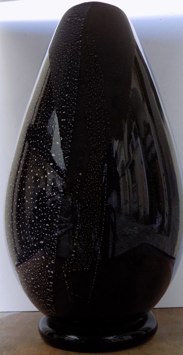 Italian Black Murano Glass Vase 1950s For Sale At Pamono