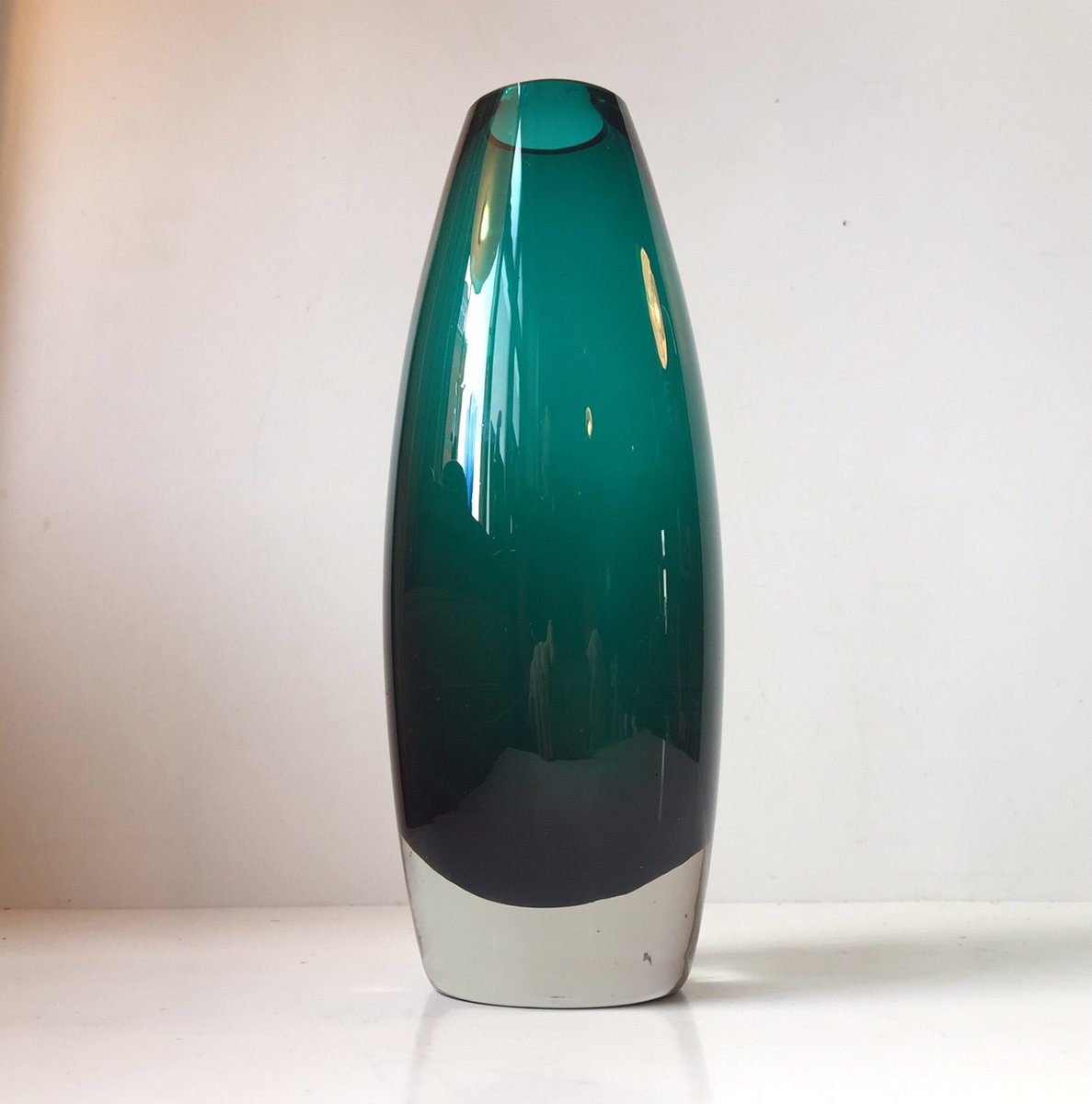 Turquoise Mid-Century Glass Vase by Tamara Aladin for Riihimaen Lasi Oy ...