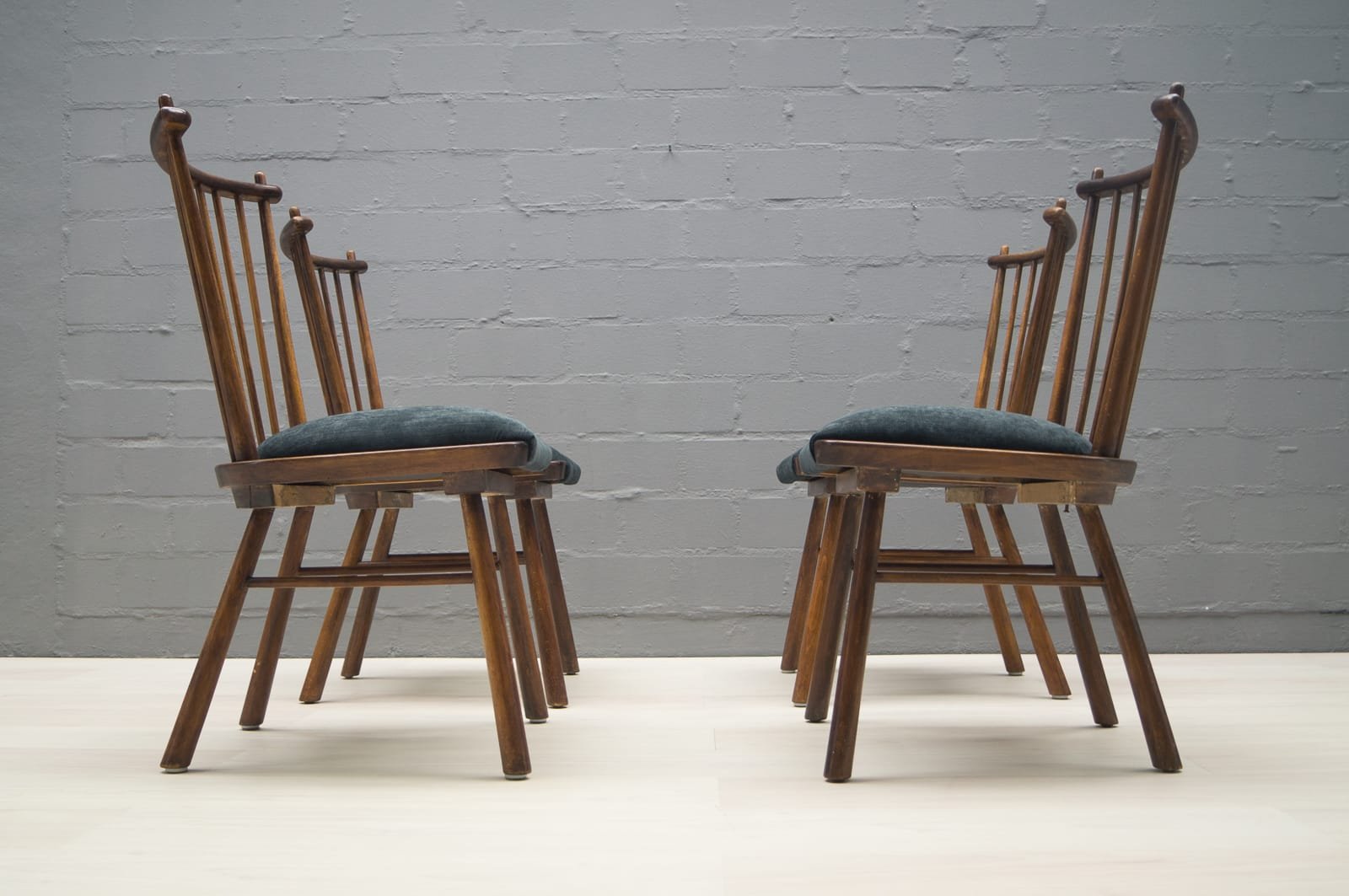 Vintage Wooden Dining Chairs, 1950s, Set of 4 for sale at ...