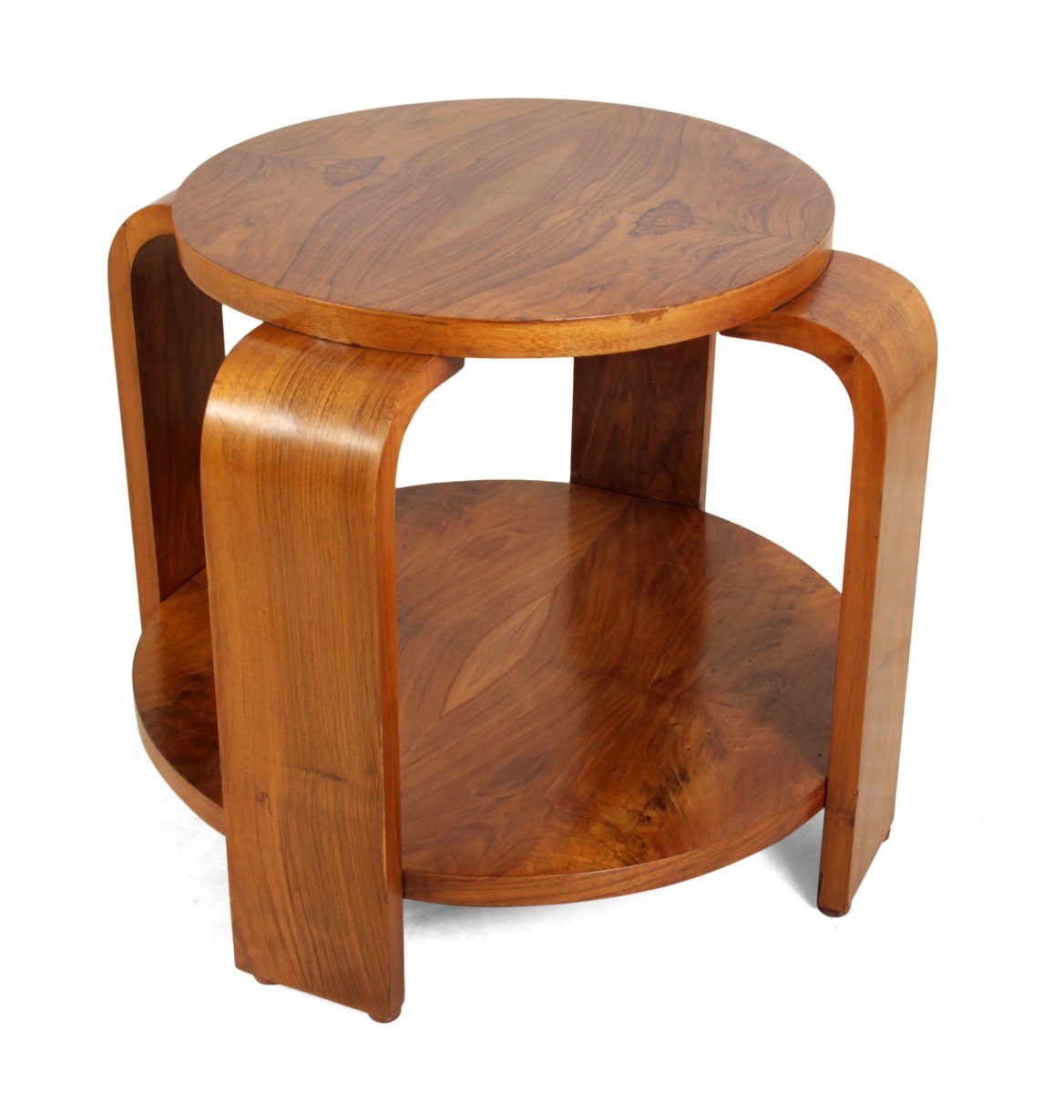 Art Deco Walnut Round Coffee Table 1930s For At Pamono Art Deco Walnut Round Coffee Table 1930s 10 1 156 00 Per Piece