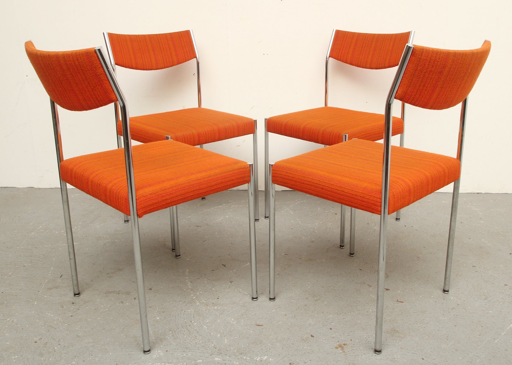 Vintage Chrome And Orange Fabric Dining Chairs S Set Of - Vintage Chrome And Orange Fabric Dining Chairs S Set Of vintage chrome and orange fabric dining chairs s set of - vintage chrome and orange fabric dining chairs s set of