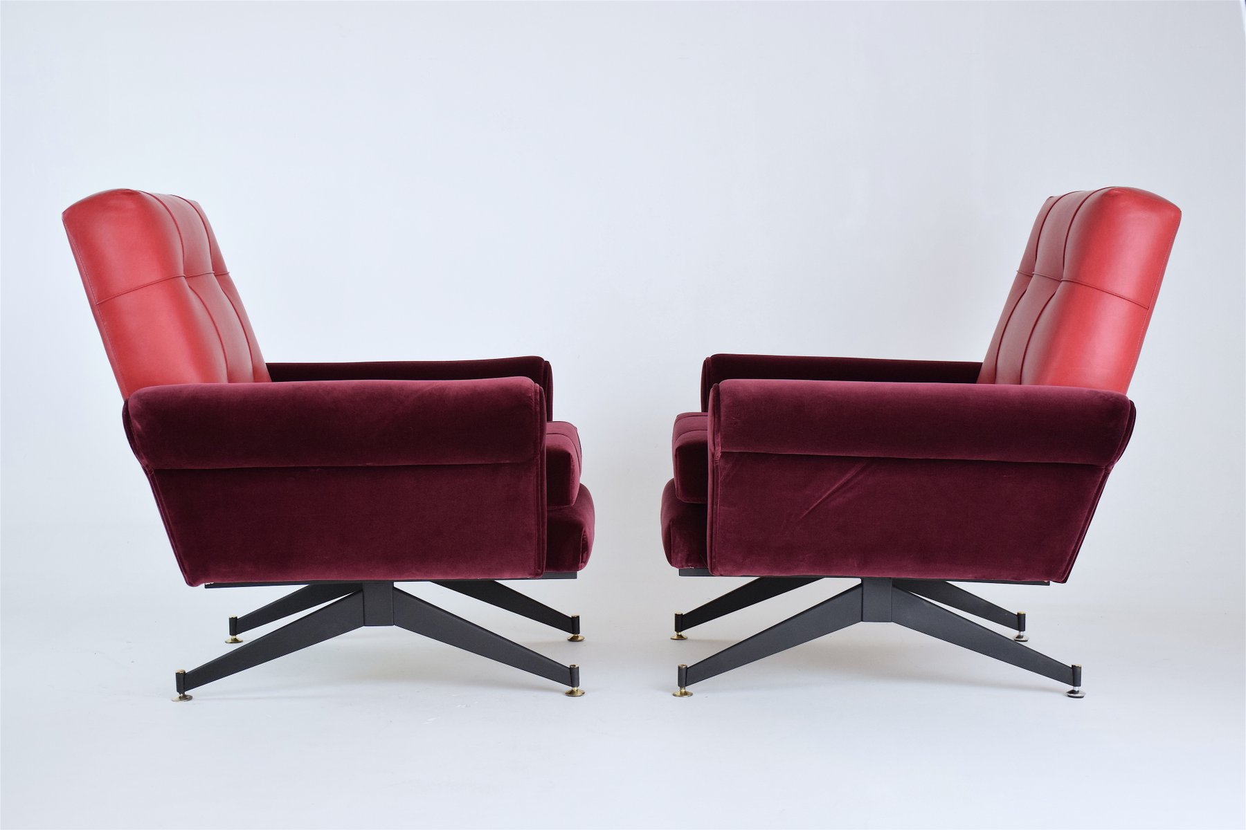 Mid Century Italian Red Velvet And Leather Armchairs 1950s Set with regard to The Most Stylish armchairs red with regard to Residence Mid Century Italian Red Velvet And Leather Armchairs 1950s Set with regard to The Most Stylish armchairs red with regard to Residence