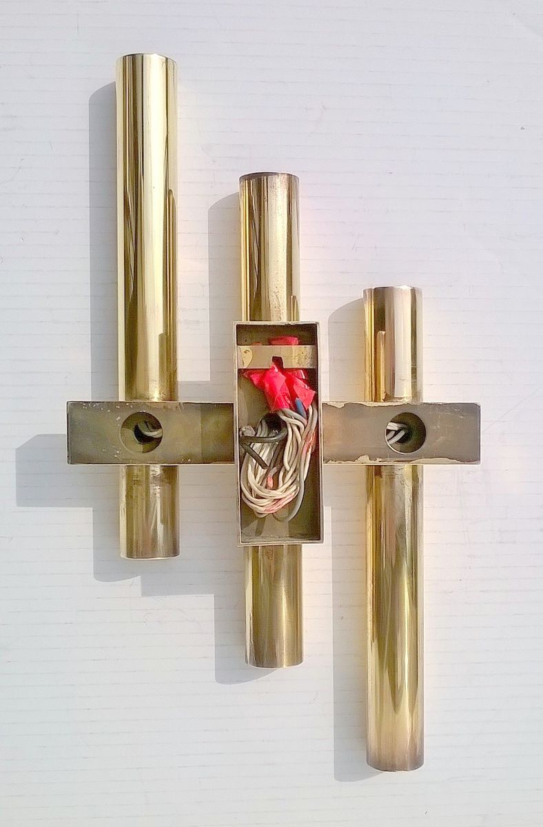 Italian Brass Wall Light with Six Lights, 1960s for sale at Pamono