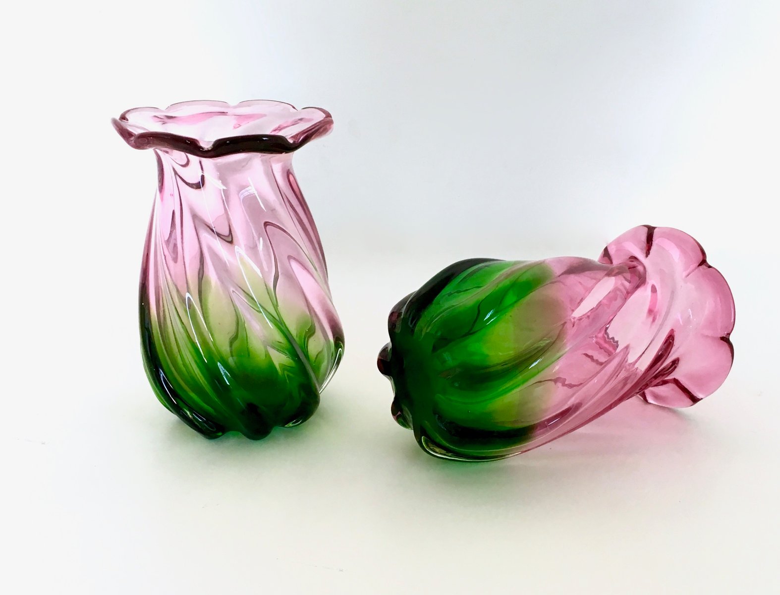 Vintage Murano Glass Vases, Set of 2 for sale at Pamono