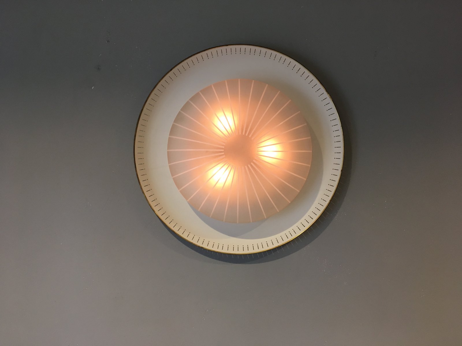 Large and Round Wall Light, 1950s for sale at Pamono