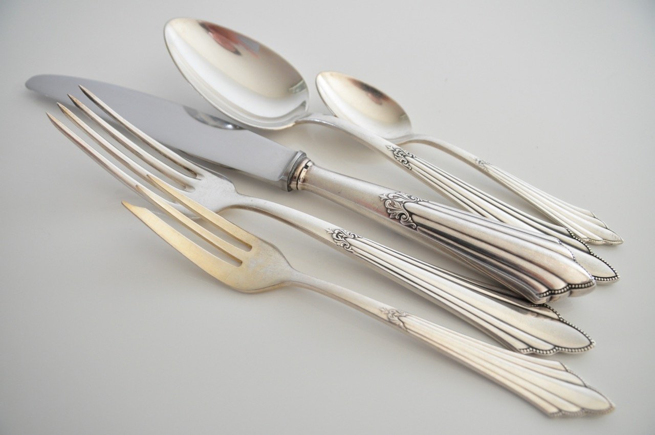 Vintage German Silver Plated Fächer Cutlery Set for 6 People from WMF