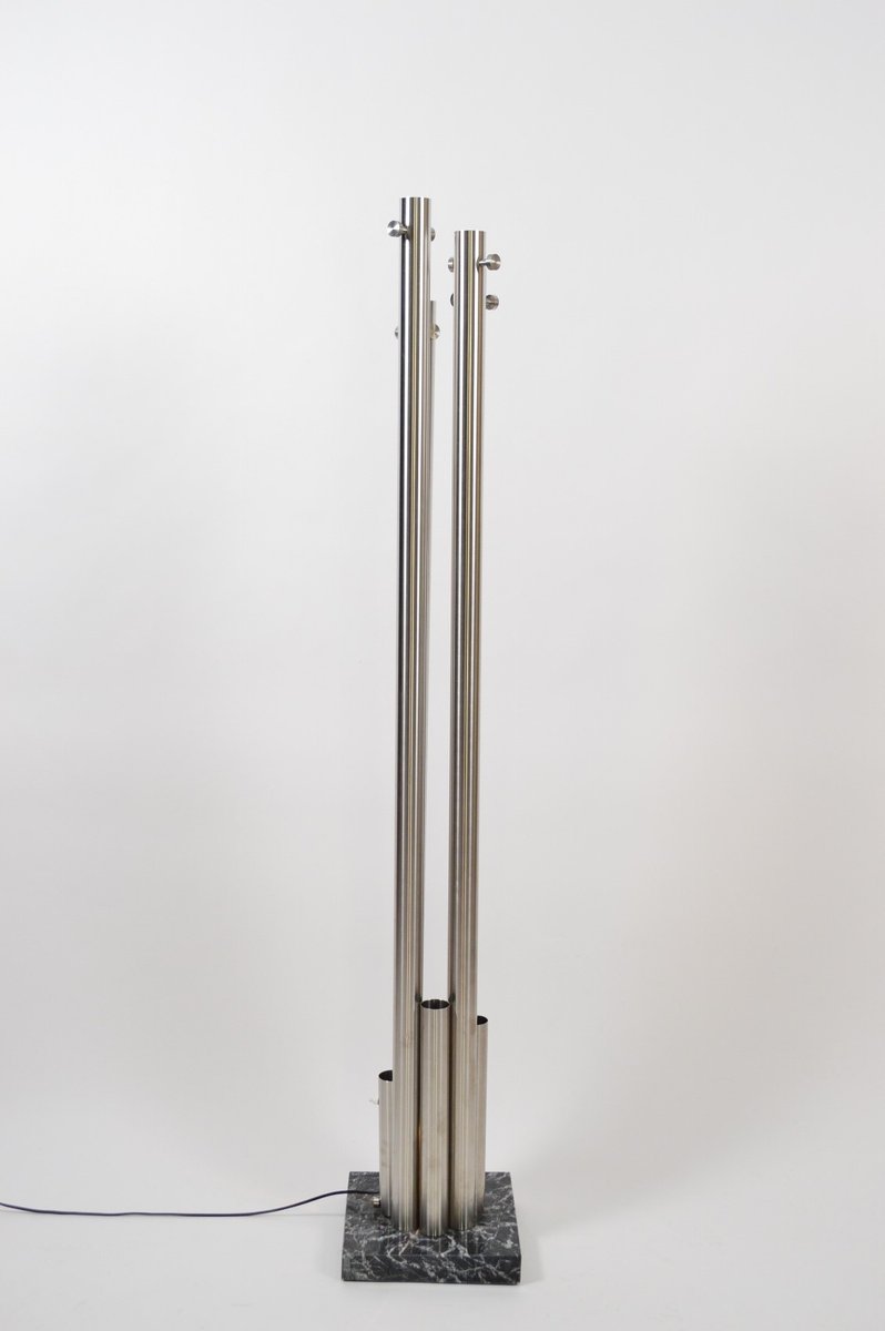 Italian Stainless Steel And Marble Coat Rack With Integrated Light - Italian Stainless Steel And Marble Coat Rack With Integrated Light S italian stainless steel and marble coat rack with integrated light - italian stainless steel and marble coat rack with integrated light s