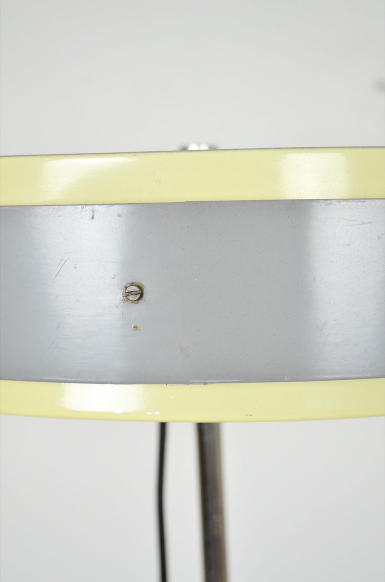 mid century chromed floor l with grey shade for sale at mid century chromed floor l with grey shade for sale at