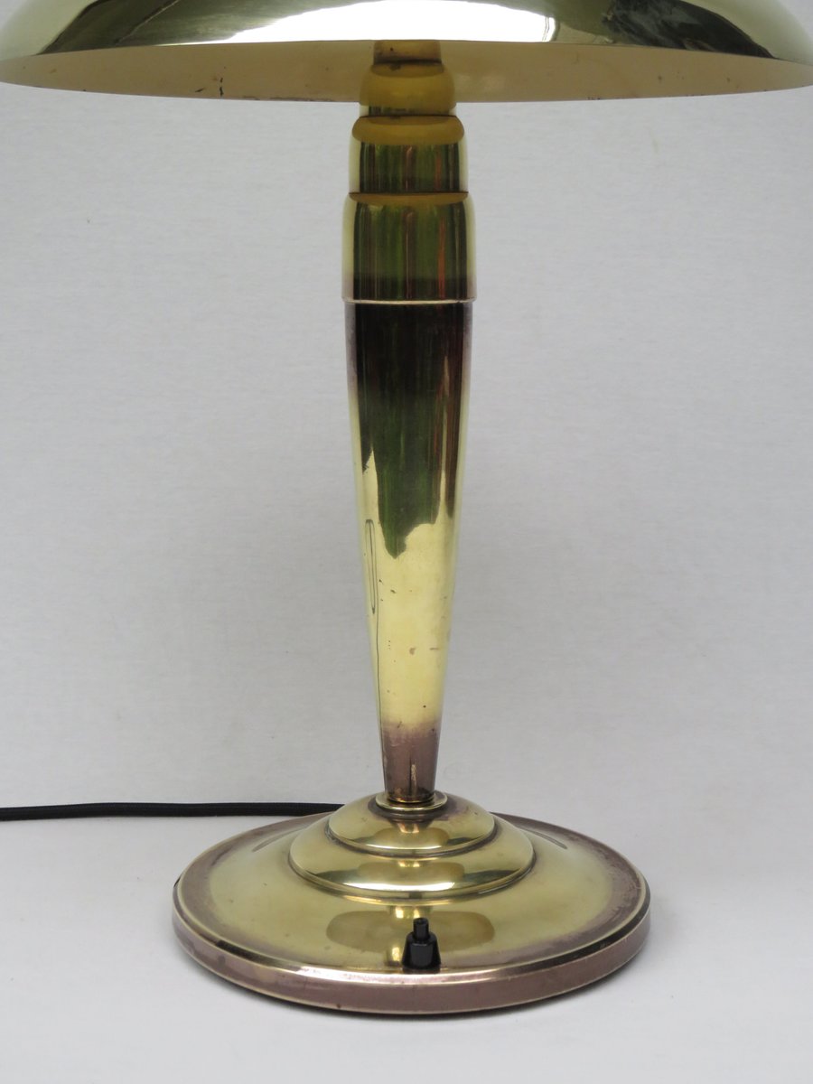 Vintage Art Deco French Table Lamp in Brass for sale at Pamono