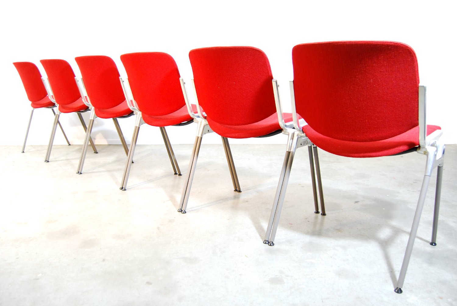 Italian Red Dining Chairs By Giancarlo Piretti For Castelli S - On Hold italian red dining chairs by giancarlo piretti for castelli s - on hold