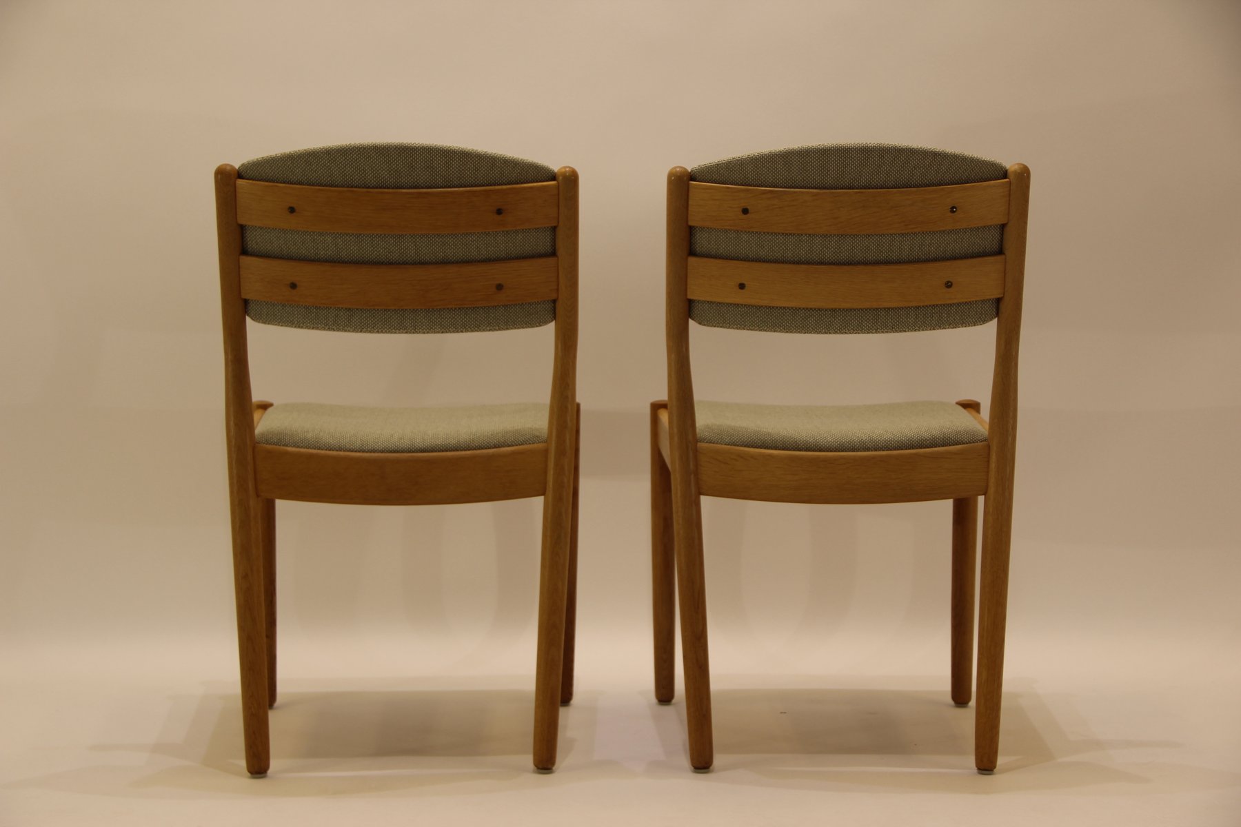 Midcentury J Oak Green Fabric Dining Chairs By Poul M - Price Per Set midcentury j oak green fabric dining chairs by poul m - price per set