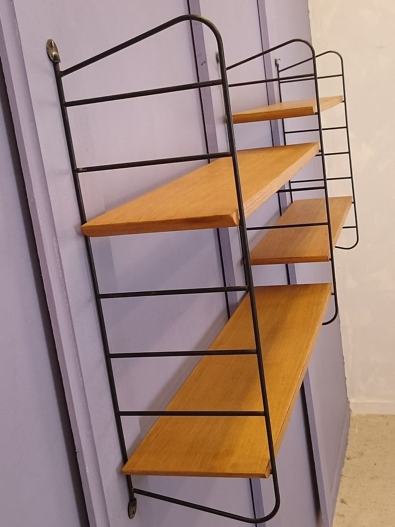 Modular Wall Unit in Light Oak, 1950s for sale at Pamono