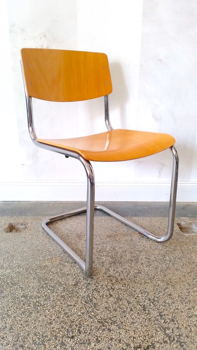Vintage S43 Cantilevered Stackable Chair By Mart Stam For Thonet Vintage S43 Cantilevered Stackable Chair By Mart Stam For Thonet At Pamono