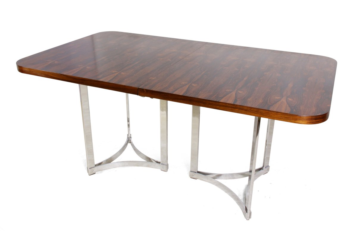 Rosewood Chrome Dining Table By Richard Young For Merrow - Rosewood Chrome Dining Table By Richard Young For Merrow Associates S rosewood chrome dining table by richard young for merrow - rosewood chrome dining table by richard young for merrow associates s