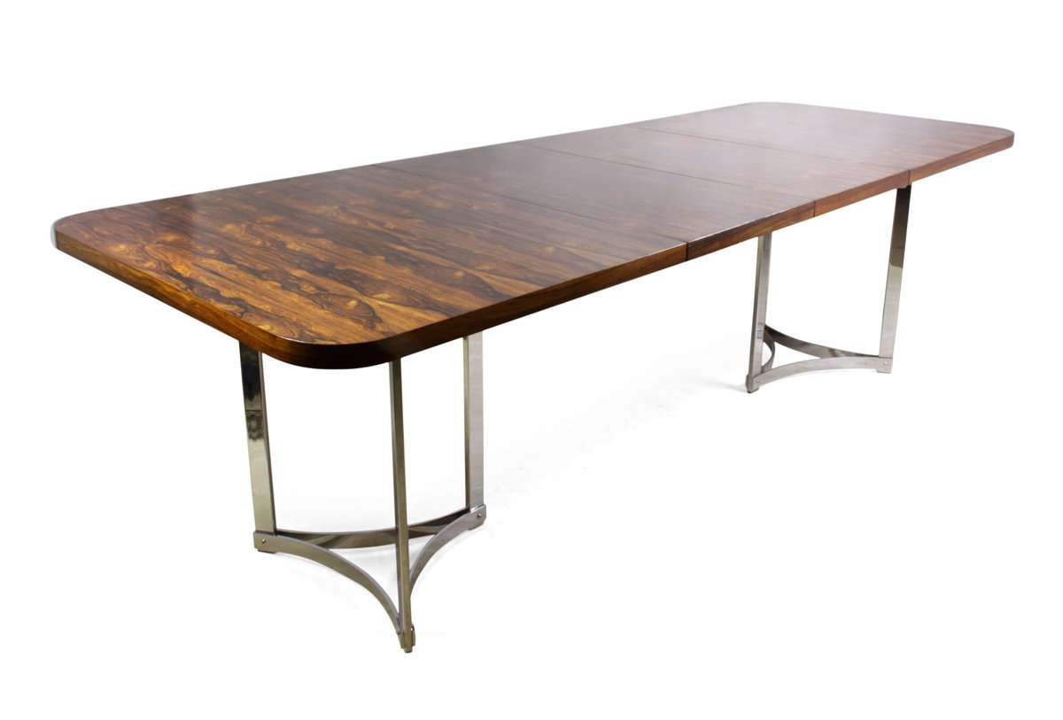 Rosewood Chrome Dining Table By Richard Young For Merrow - Rosewood Chrome Dining Table By Richard Young For Merrow Associates S rosewood chrome dining table by richard young for merrow - rosewood chrome dining table by richard young for merrow associates s
