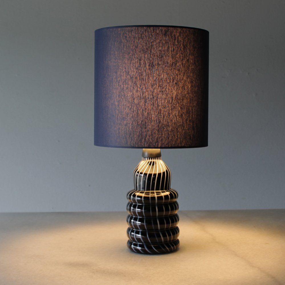 Vintage Murano Black Glass Table Lamps, Set of 2 for sale at Pamono