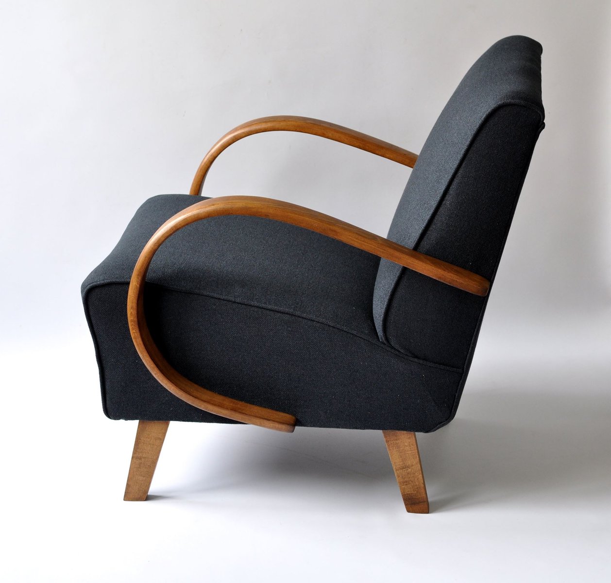 Navy Blue Armchair by Jindrich Halabala, 1940s for sale at Pamono
