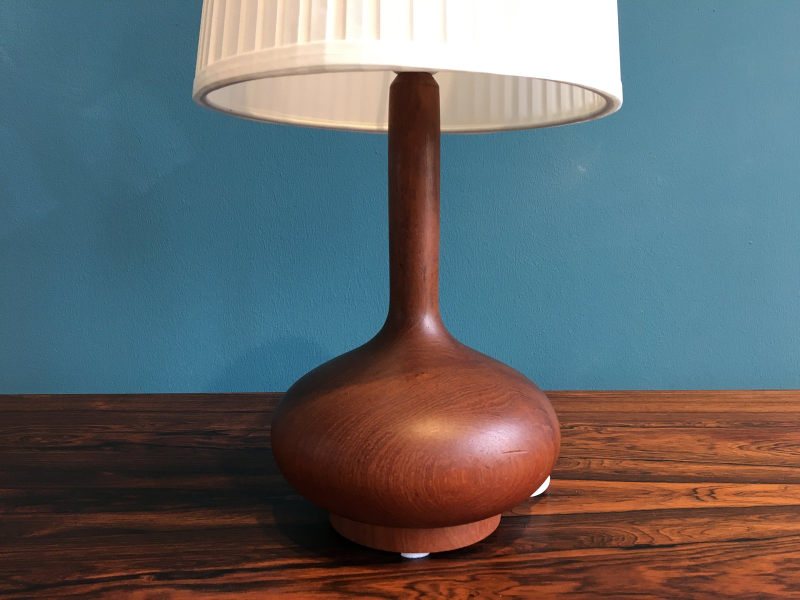 Vintage Scandinavian Wooden Table Lamp, 1960s for sale at Pamono