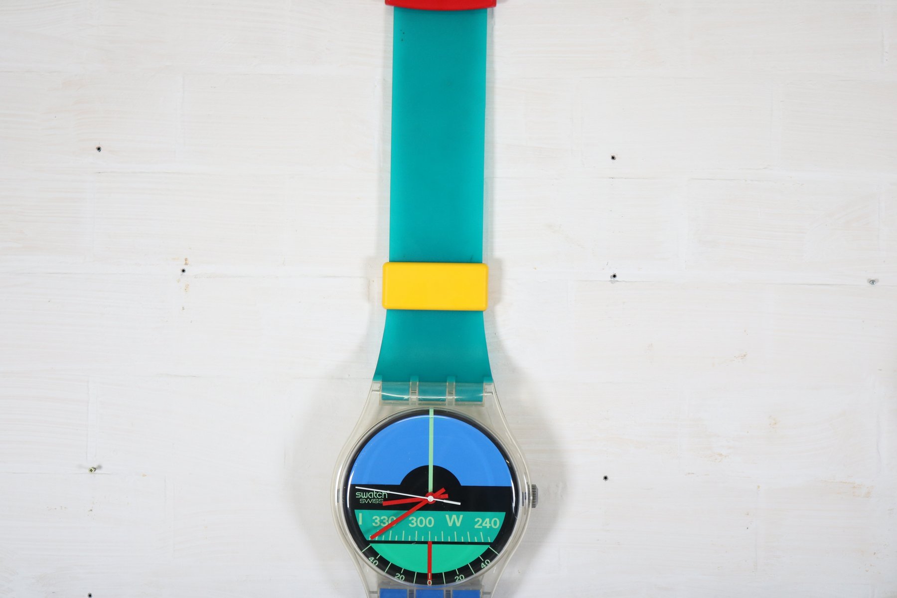 Large Watch Wall Clock from Swatch, 1987 for sale at Pamono