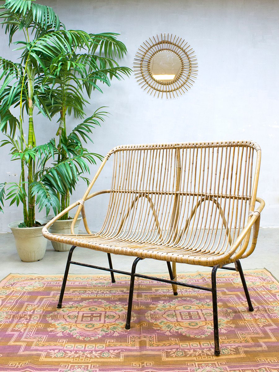 Vintage Woven Rattan Sofa : Vintage Rattan Sofa, the rarest one we've