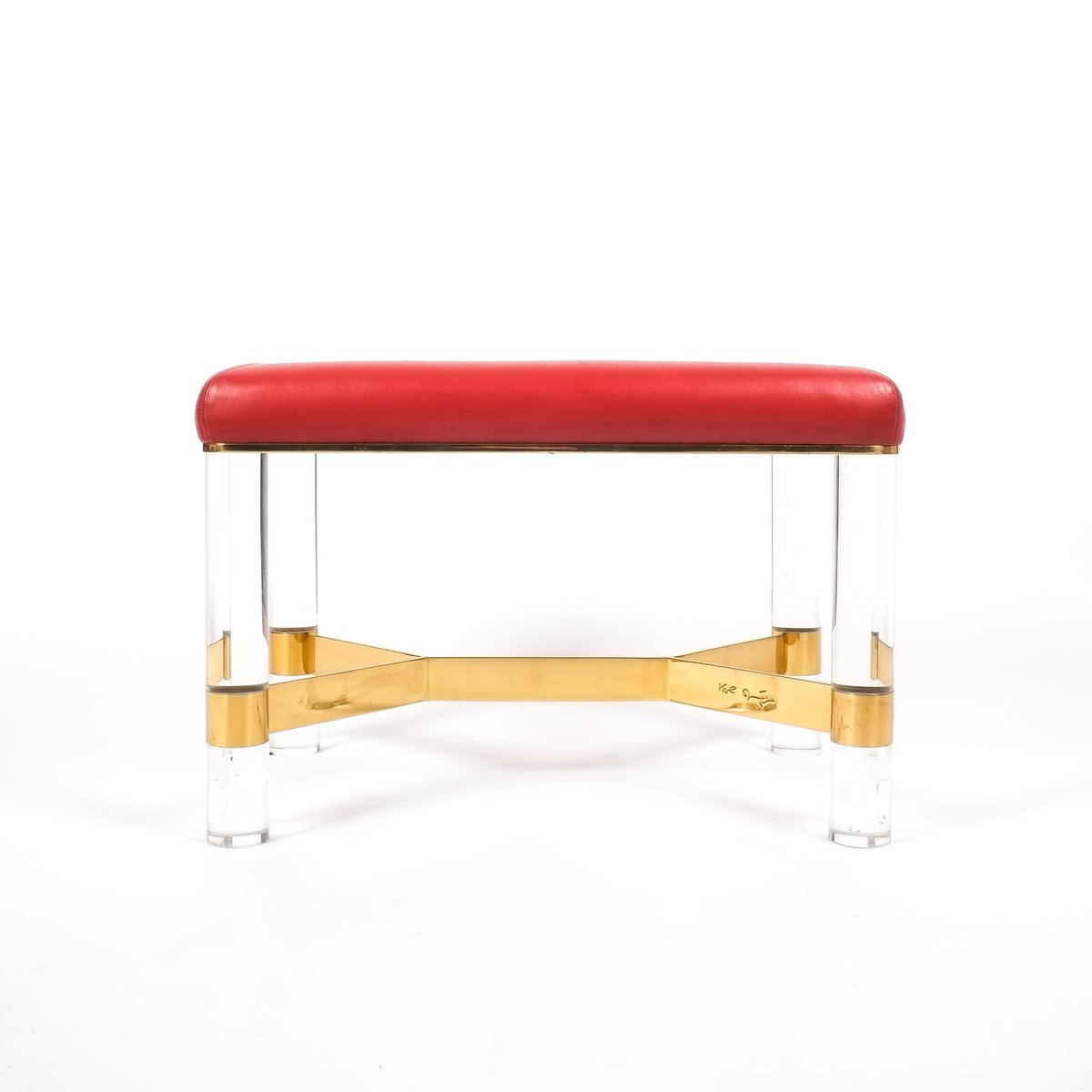 Leather Brass Lucite Bench By Karl Springer For Sale At - Price Per Piece leather brass lucite bench by karl springer for sale at - price per piece