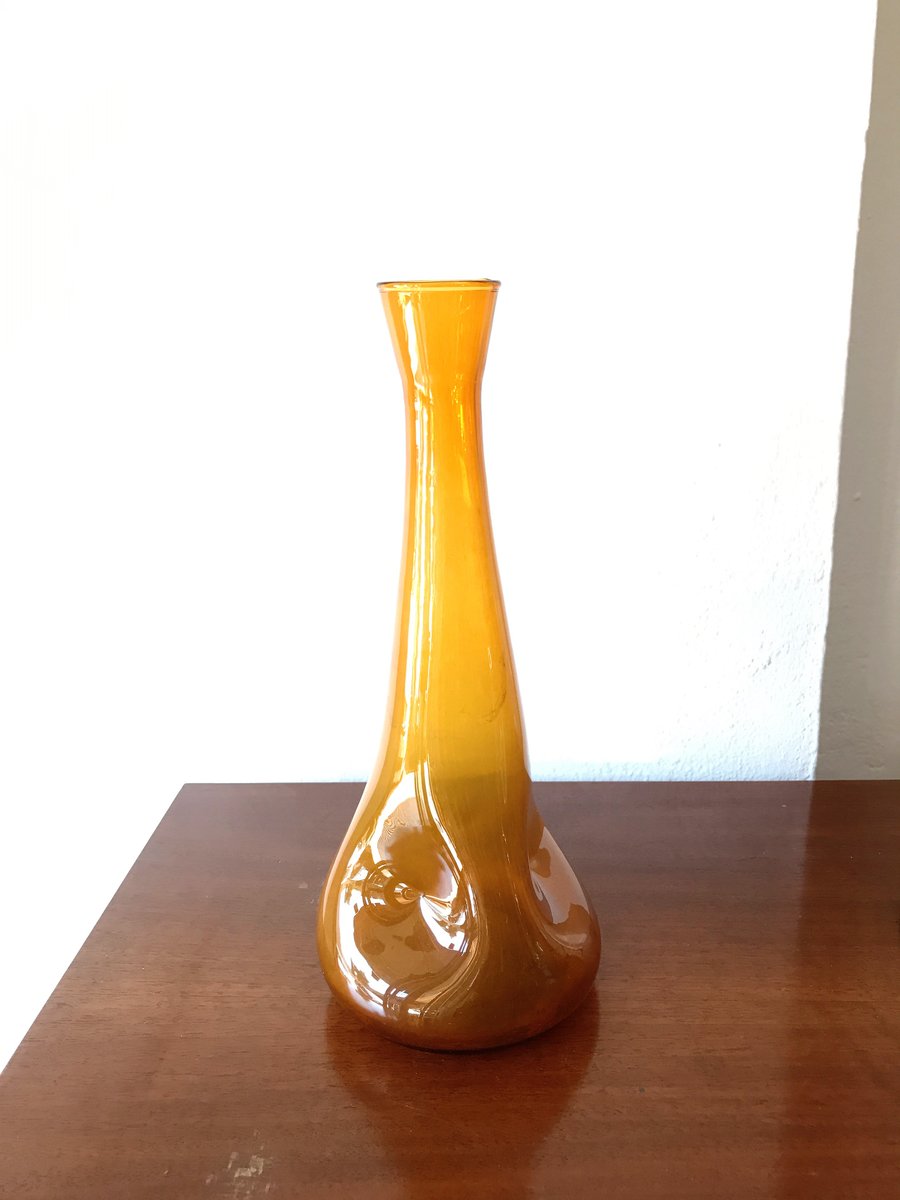 Mid Century Orange Murano Glass Vase 1960s For Sale At Pamono