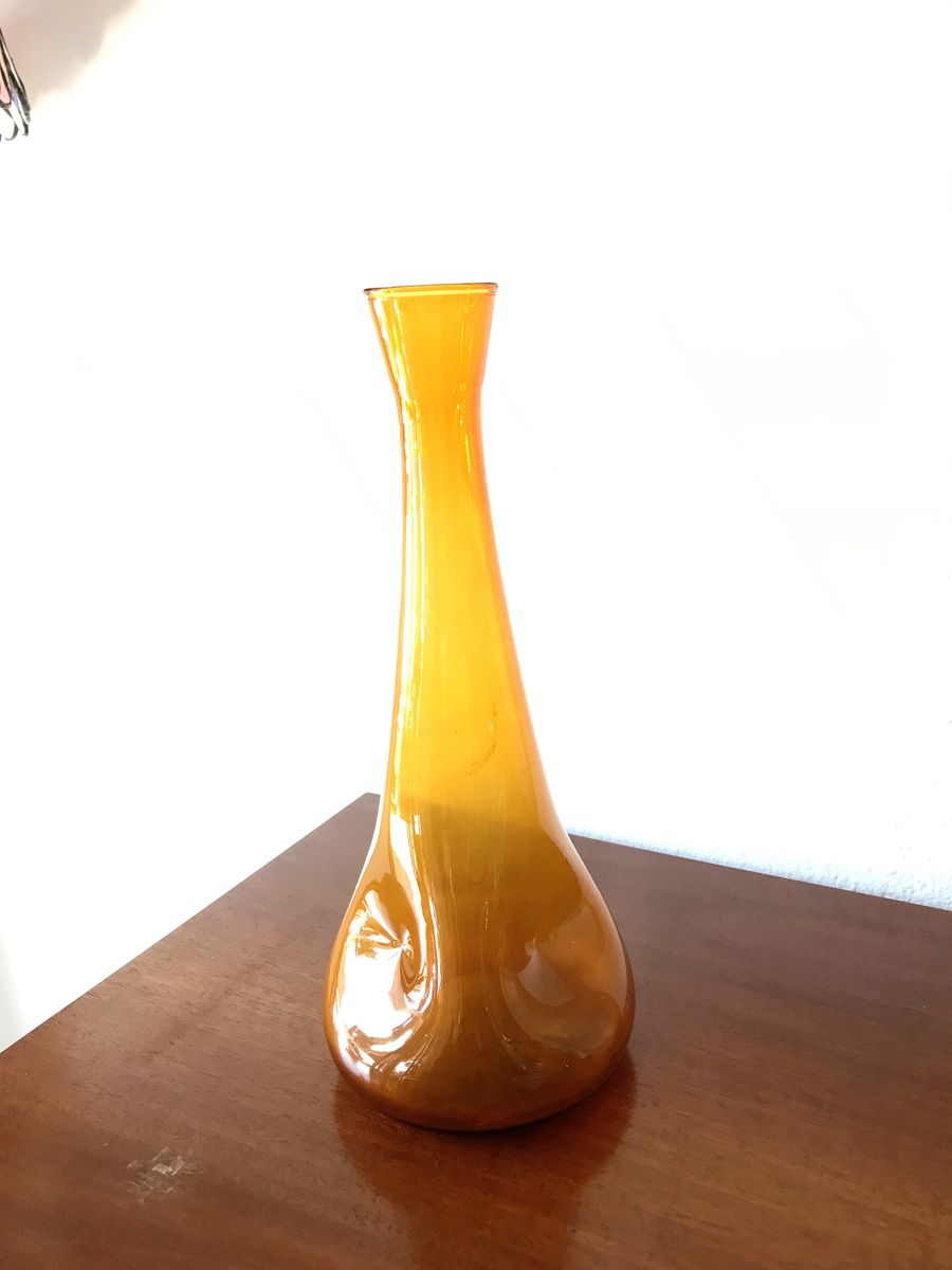 MidCentury Orange Murano Glass Vase, 1960s for sale at Pamono