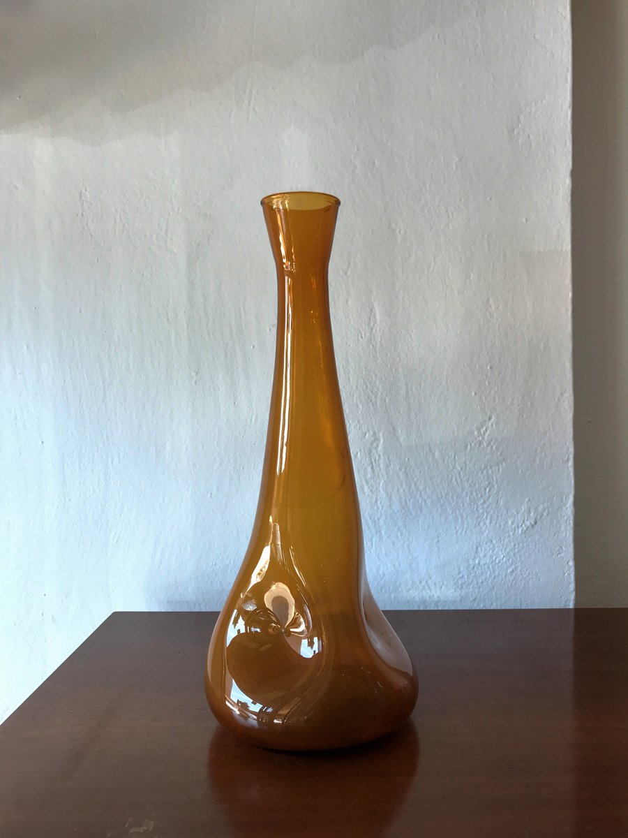 Mid Century Orange Murano Glass Vase 1960s For Sale At Pamono