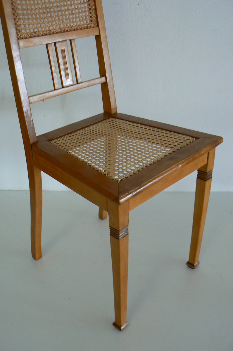 Vintage German Antique Beech Dining Chair for sale at Pamono