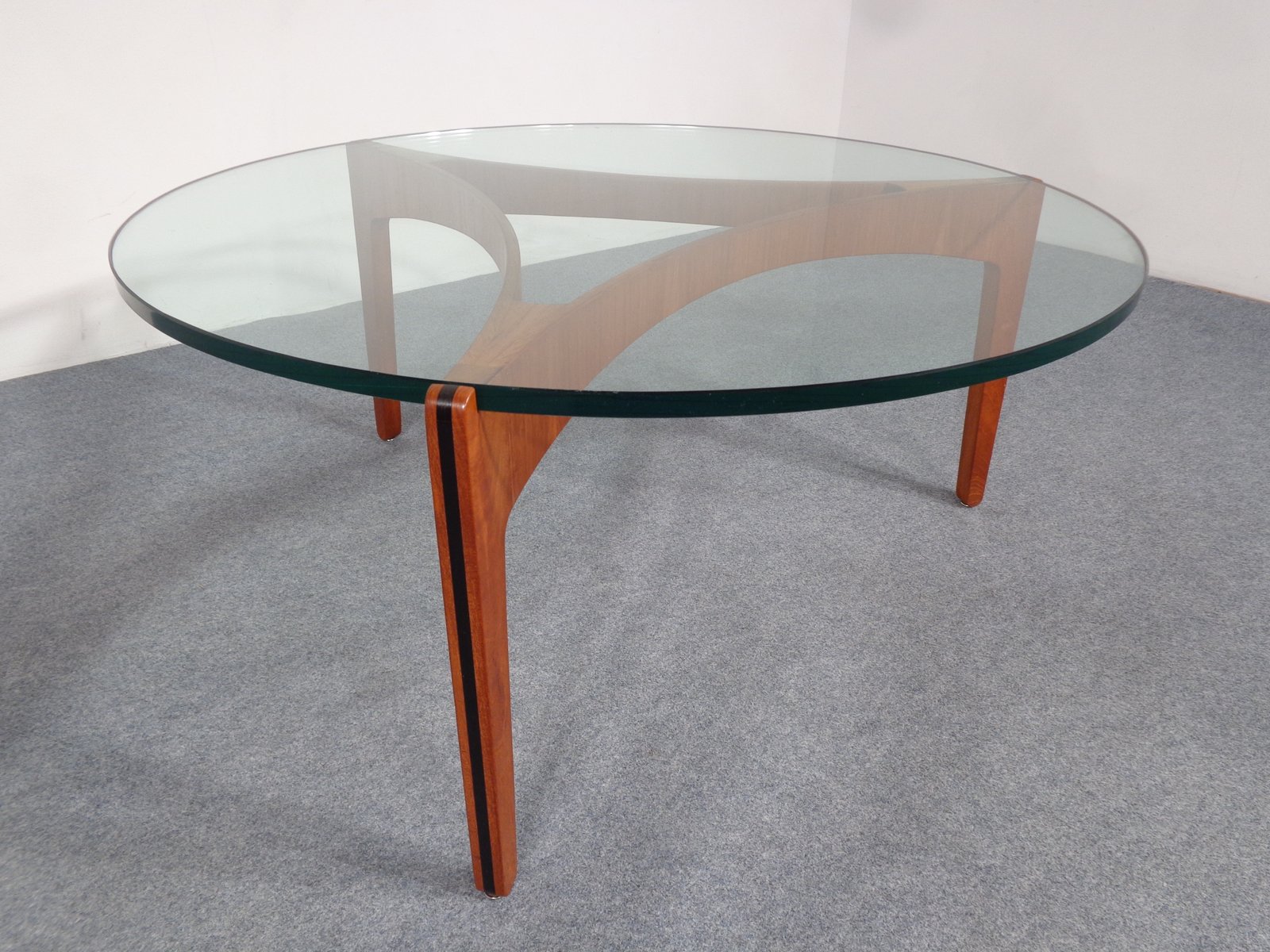 Teak & Glas Couchtisch von Sven Ellekaer für Christian Teak & Glas Couchtisch von Sven Ellekaer für Christian