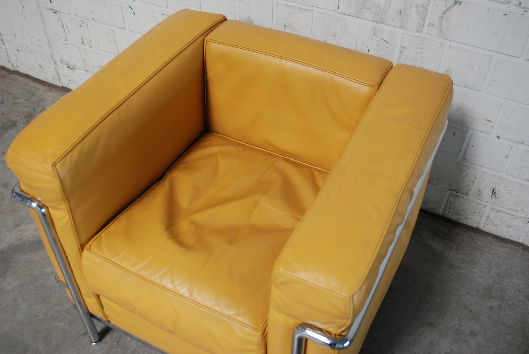 Vintage Yellow Model Lc Leather Chair By Le Corbusier For Cassina - Vintage Yellow Model Lc Leather Chair By Le Corbusier For Cassina vintage yellow model lc leather chair by le corbusier for cassina - vintage yellow model lc leather chair by le corbusier for cassina