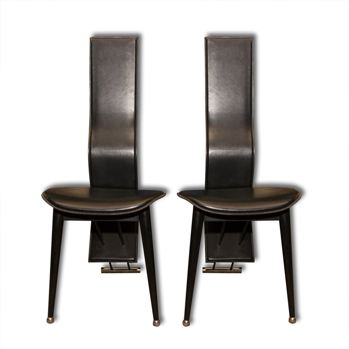 Vintage Leather Dining Chairs italian vintage high back leather dining chairs, 1980s, set of 2 Vintage Leather Dining Chairs italian vintage high back leather dining chairs, 1980s, set of 2
