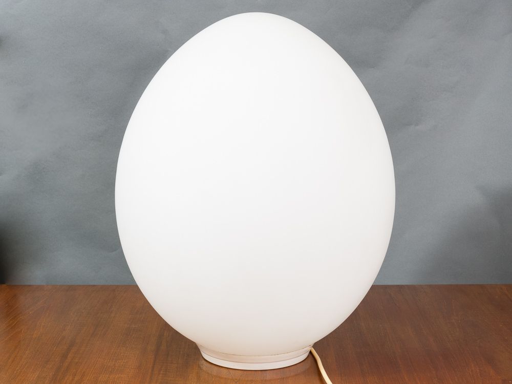 Frosted White Glass Egg Lamp from Laurel, 1970s for sale ...