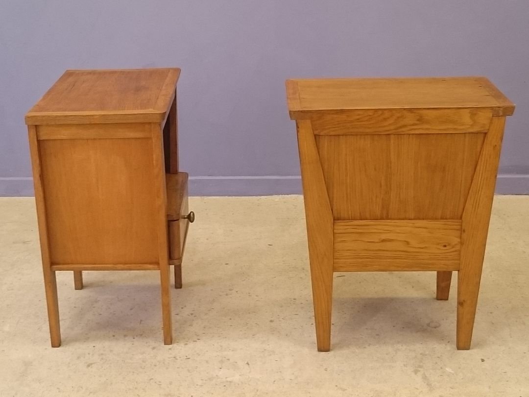 Modernist Light Oak Night Stands by René Gabriel, 1950s, Set of 2 for