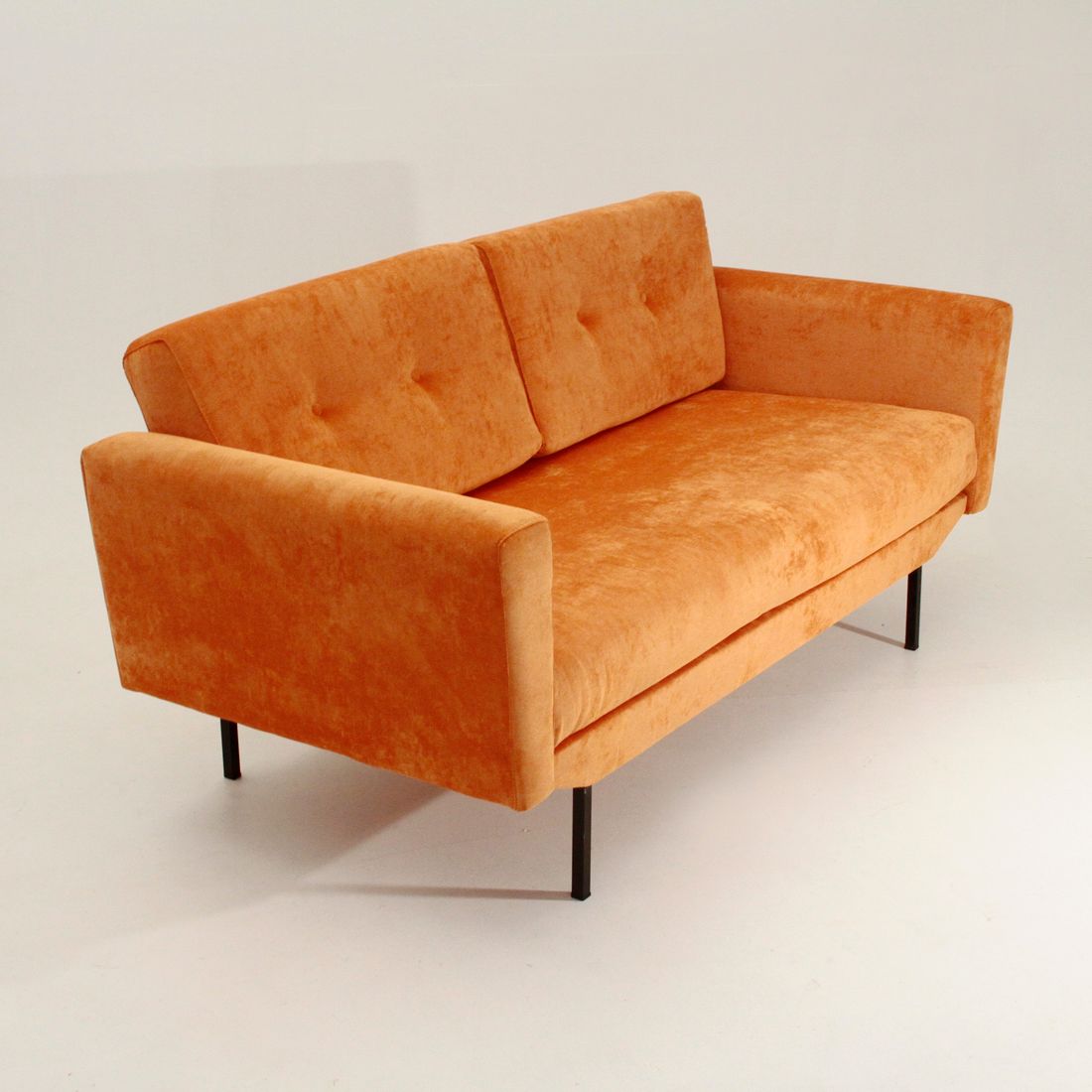 Italian Orange Velvet Daybed, 1950s for sale at Pamono