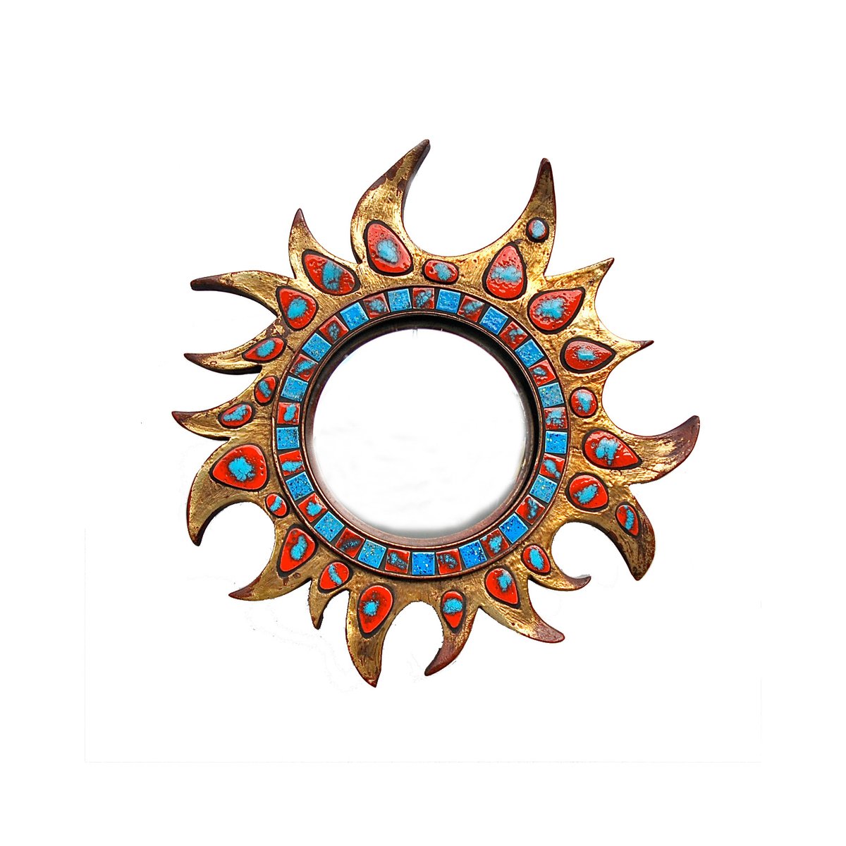 Convex Wall Mirror vintage vibrant convex wall mirror with ceramic insets from Convex Wall Mirror vintage vibrant convex wall mirror with ceramic insets from