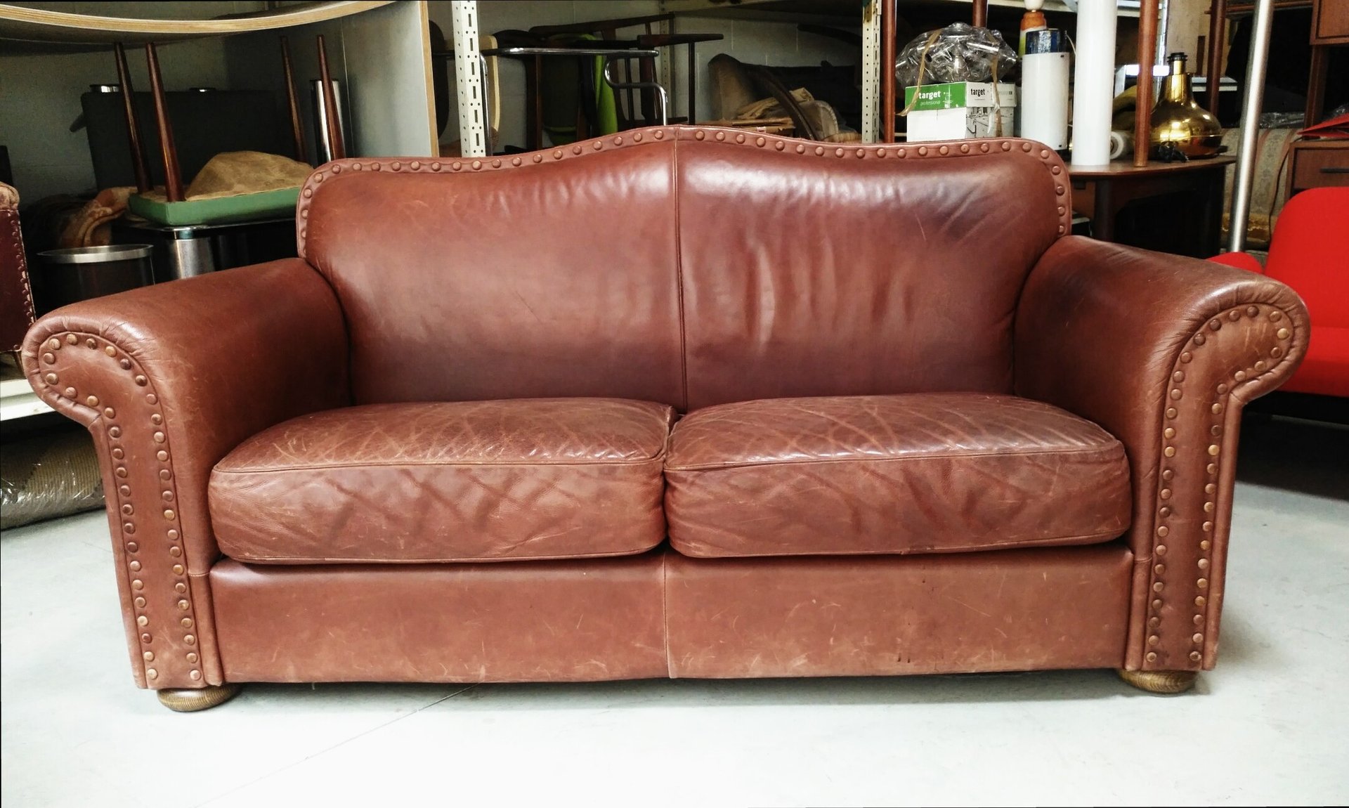 Italian Leather Sofa, 1970s for sale at Pamono