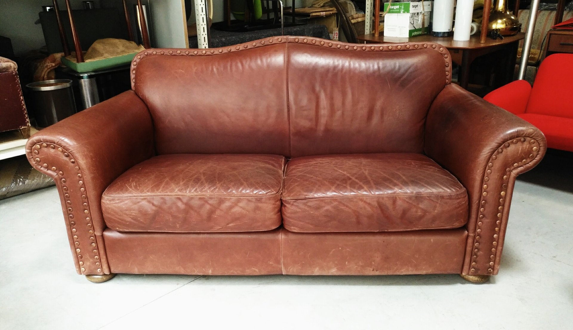 Italian Leather Sofa, 1970s for sale at Pamono