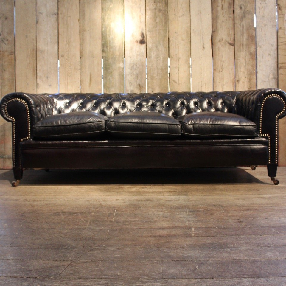 Vintage Black Leather Chesterfield Sofa For Sale At Pamono Vintage Black Leather Chesterfield Sofa For Sale At Pamono