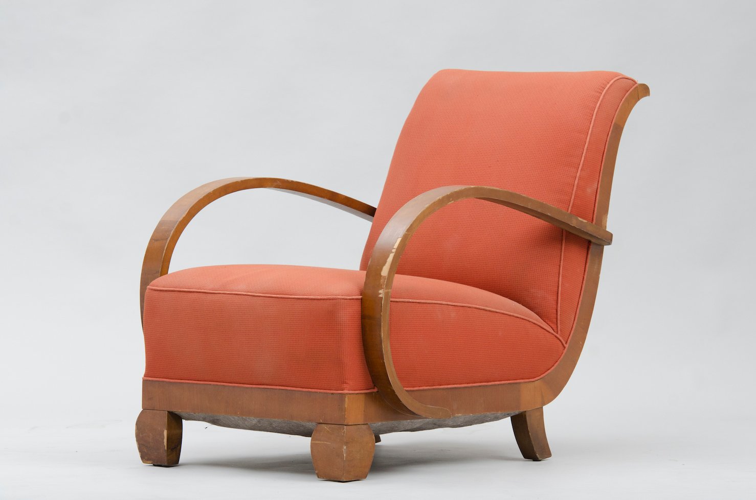 Art Deco Armchair in Walnut for sale at Pamono