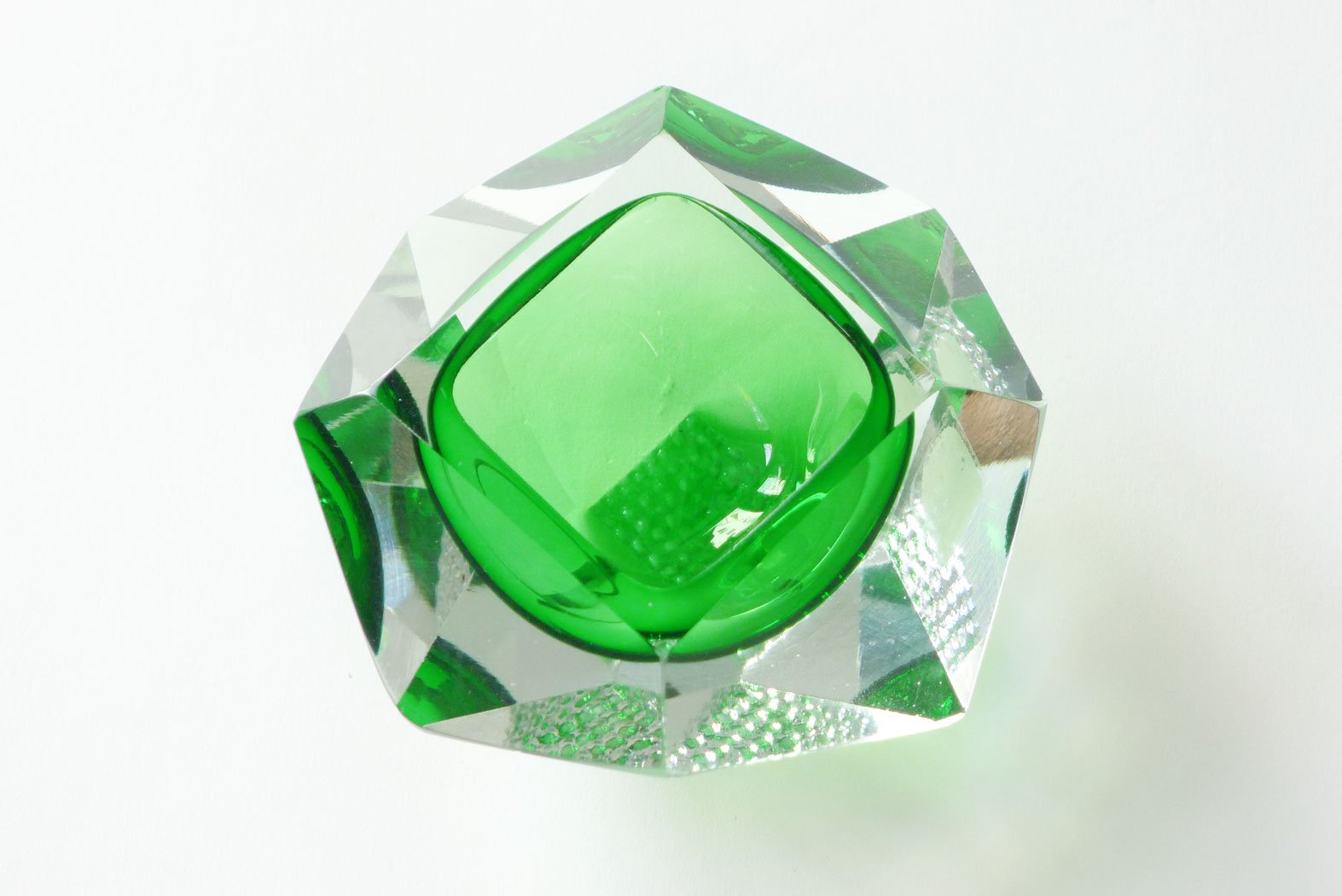 Italian Green Murano Glass Ashtray, 1960s for sale at Pamono