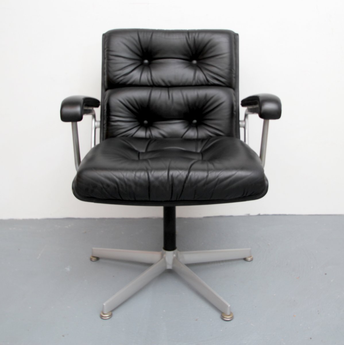 black leather office chair from girsberger, 1960s for sale at pamono black leather office chair from girsberger, 1960s for sale at pamono